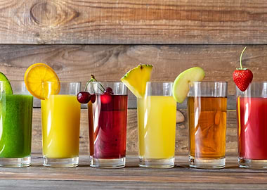 Assortment of fruit juices
