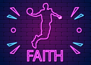 basketball neon retro