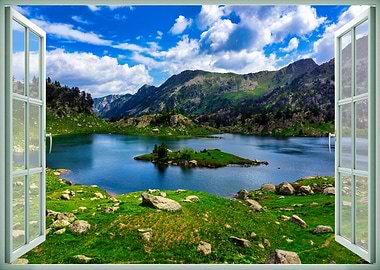 Window view lake calm