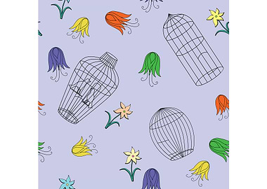 Seamless pattern of cages