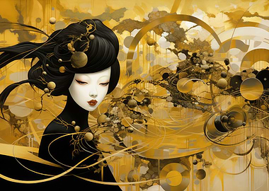 Abstract asian woman art