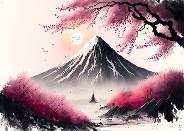 Fuji mount At sunset