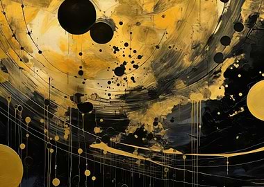 Golden Noir Abstract