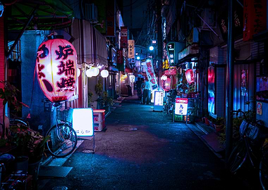 Japan street by night