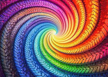 Rainbow Spiral Mandala