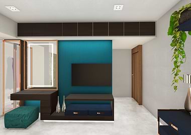 cozy bedroom interior 3d