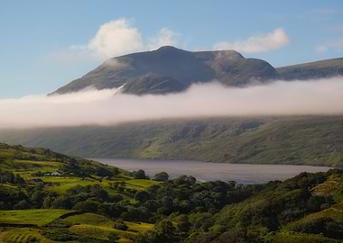 Mountain with fog