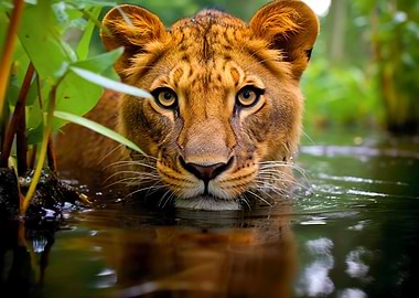 a close up of a tiger