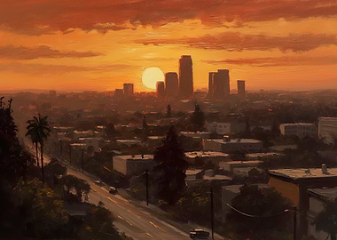 Vintage Los Angeles Sunset