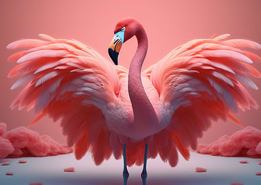 Beautiful Pink Flamingo