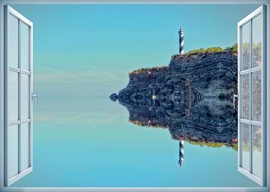 Window view lighthouse