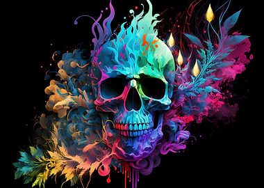 Skull watercolor art