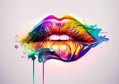 Lips watercolor art