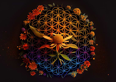 colorful flower of life