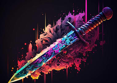 Dagger watercolor art