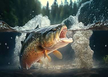 Fish jumping out of water
