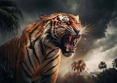 Aggressive angry Tiger