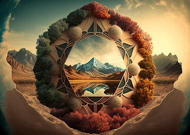 geometry in nature art AI