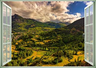 Window view mountain