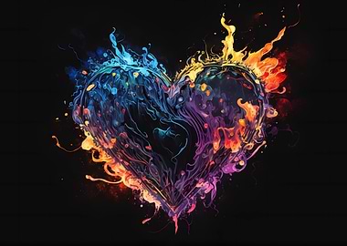 Heart watercolor art