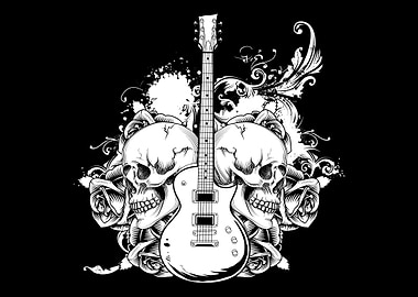 Electric Guitar Skull