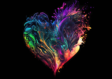 Heart watercolor art