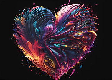 Heart watercolor art