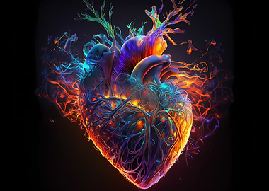 Heart watercolor art