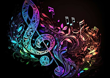 Musical clef watercolor