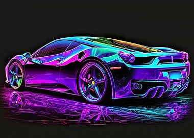 Neon Painted Ferrari 458