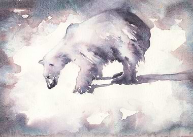 Polar bear watercolor art