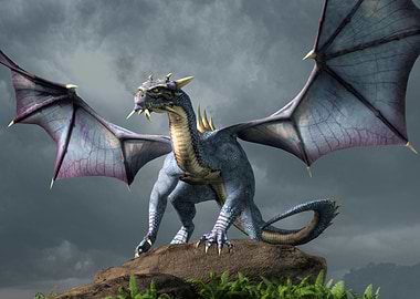 Blue and Purple Dragon