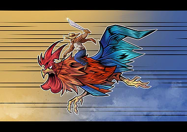 Charging Rooster