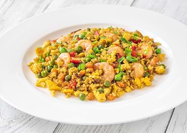 Portion of fried rice