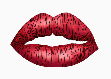 Lips illustration stencil