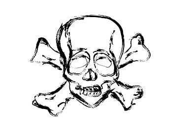 Skulls and bones hand writ