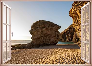 Window view sea landscape