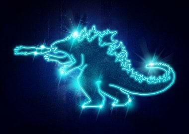 Neon Godzilla Blue