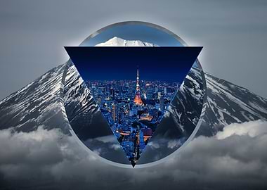Fuji Tokyo Japan Polyscape