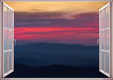 Window view mountains
