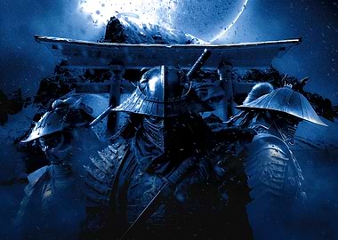 Japanese Samurai Moonlight