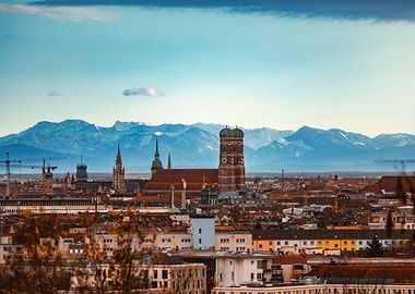 Munich alps skyline