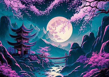 Mystical night full moon