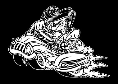 Rockabilly Racing BnW