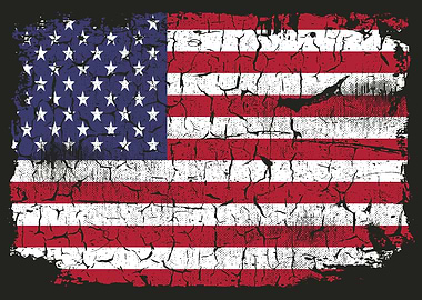 US Flag Dusted Cracked
