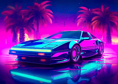 Vaporwave Car