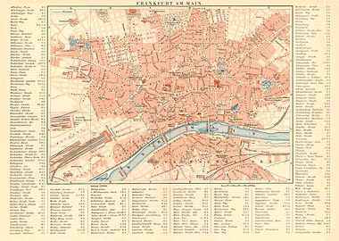 Vintage Map Frankfurt aM