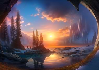 fantasy snowy landcape