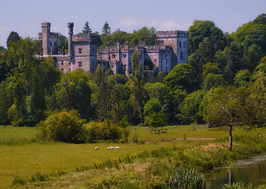 Medieval castle in greens