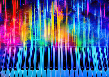 Glowing Neon Piano Chords